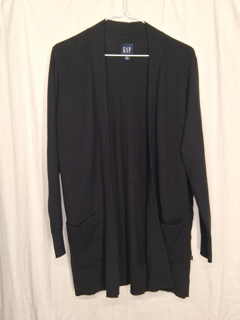GAP Women's Black Open-Front Cardigan Sweater